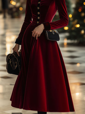 The Primerose Velvet Midi Dress