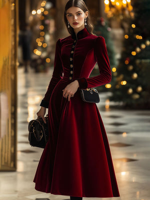 The Primerose Velvet Midi Dress