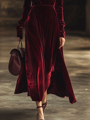 The Colombine Velvet Midi Dress