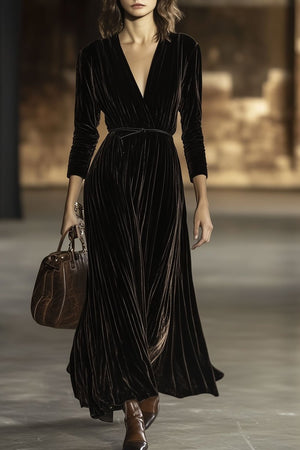 The Chrétienne Velvet Maxi Dress