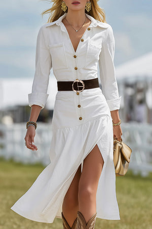The Quitterie Cotton Linen Midi Dress