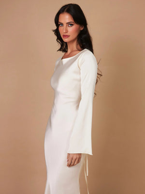 Long-Sleeve Fitted Maxi Dress