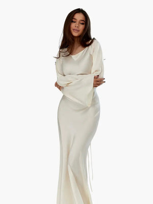 Long-Sleeve Fitted Maxi Dress