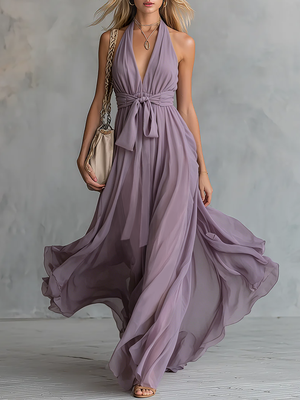 The Anne-Sophie Chiffon Maxi Dress