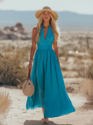 Halter Neck Maxi Dress