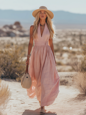 Halter Neck Maxi Dress