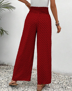 Wide-Leg Printed Trousers
