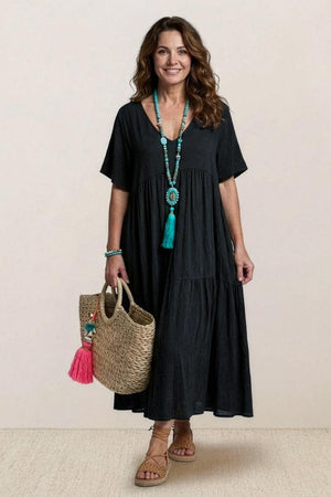 Tiered Swing Maxi Dress