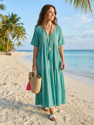 Tiered Swing Maxi Dress