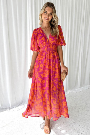 Floral V-Neck Maxi Dress