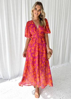 Floral V-Neck Maxi Dress