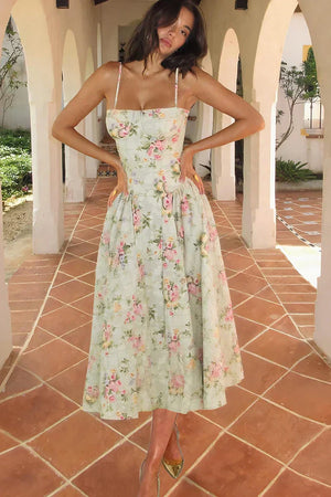 Floral Strappy Midi Dress