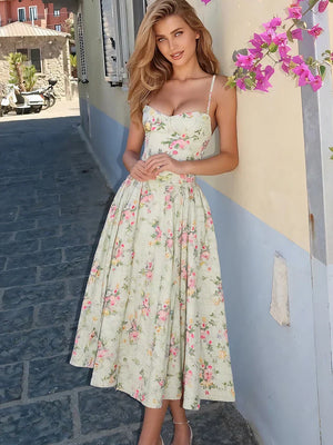Floral Strappy Midi Dress