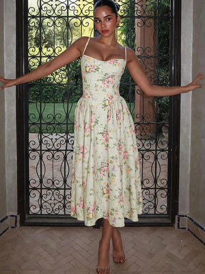 Floral Strappy Midi Dress